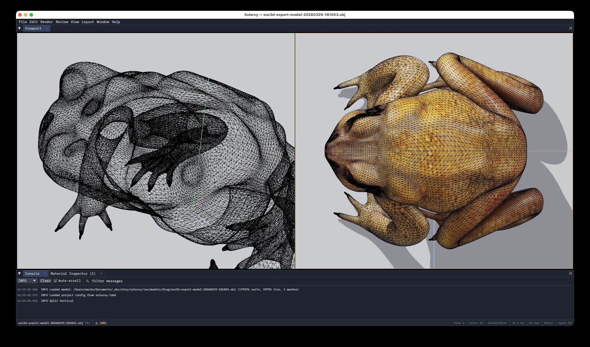 Wireframe drawn over the shaded model.